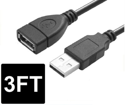 Cable Extensión USB Macho a USB Hembra Adaptador Extensor para PC Desktop Laptop