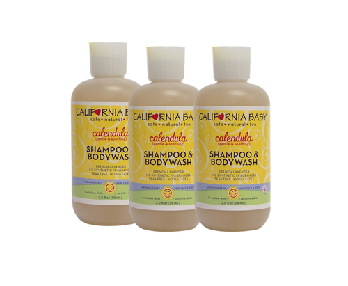 California Baby Calendula Shampoo & Body Wash - 3 Pack 2oz Bottles (6oz Total)