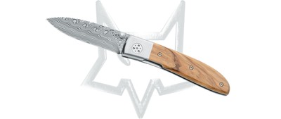 Fox Knives Livri Liner Lock 273 DOL Damasteel Olive Wood