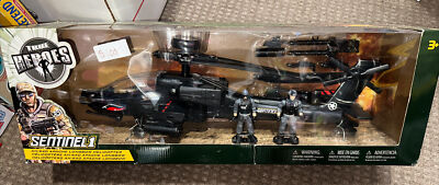 Toys R Us True Heroes Sentinel 1 APACHE AH-64D Helicopter With Figures Rare NIB