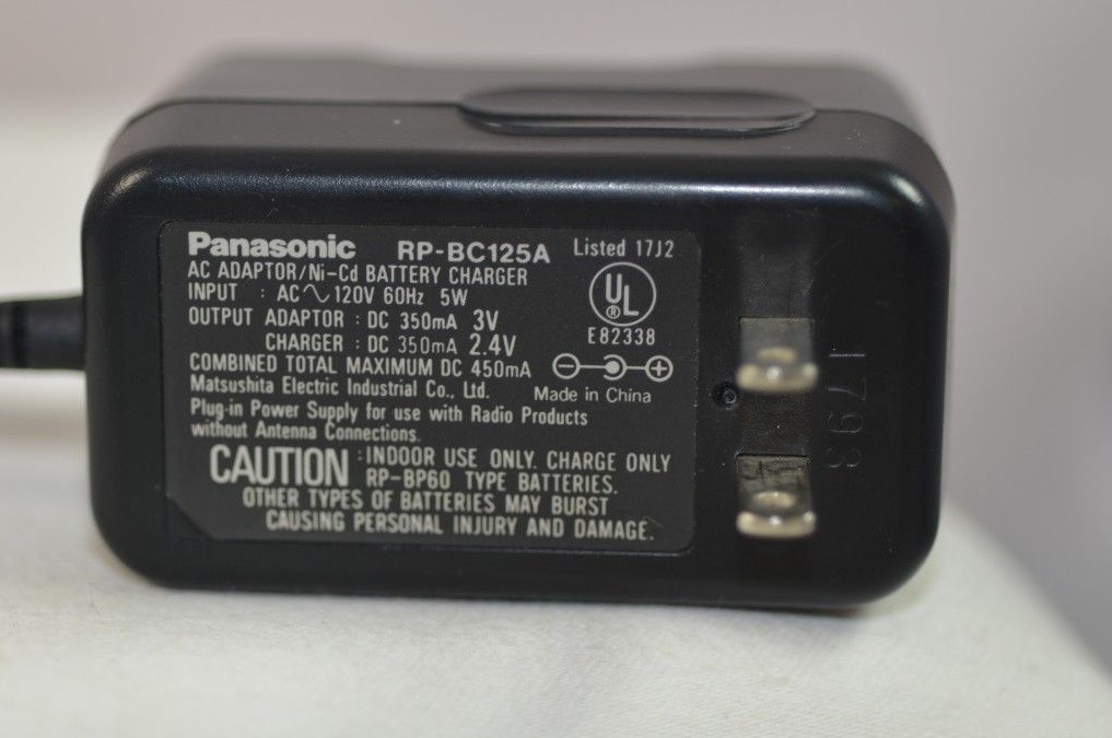 GENUINE PANASONIC RP-BC125A 350mA 3V AC ADAPTER BATTERY CHARGER TESTED FREE SHIP