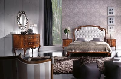 COMO'  COMODINI INTARSIATO CON SPECCHIO CAMERA DA LETTO LEGNO MASSELLO