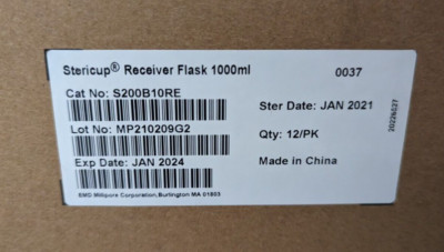 MILLIPORE S200B10RE, 1,000mL Sterile PP Stericup  Quick Release Receiver Flask