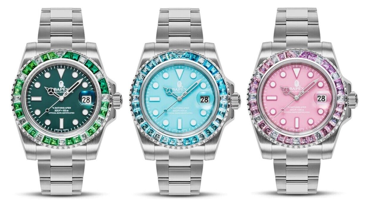 A Bathing Ape TYPE 1 BAPEX CRYSTAL STONE Wristwatch Official A Bathing Ape TYPE 1 BAPEX CRYSTAL STONE Wristwatch Official