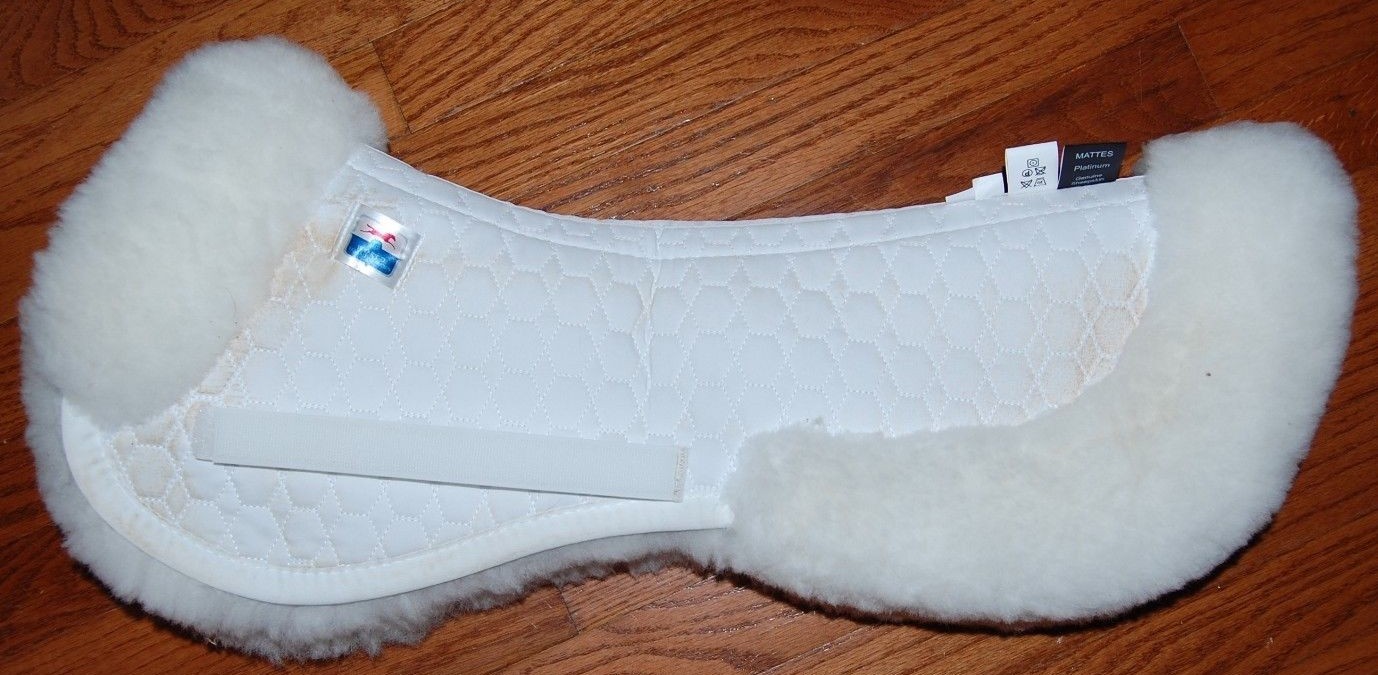 NEW E.A. Mattes Platinum All-Purpose White Half Pad w/ Rear Trim Sheepskin~Med
