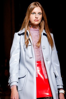 miu miu s/s 2014 runway light blue resin coated coat jacket it40