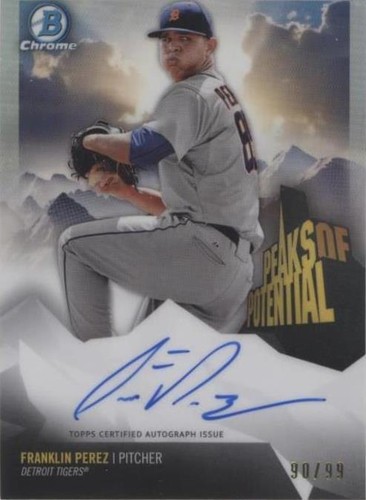 2020 BOWMAN CHROME FRANKLIN PEREZ AQUA PARALLEL /125 TIGERS