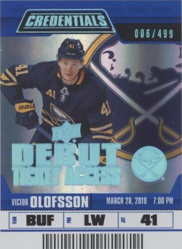 2019-20 Upper Deck Credentials - Victor Olofsson #140