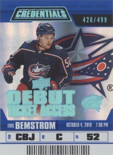 2019-20 Upper Deck Credentials - Emil Bemstrom #129