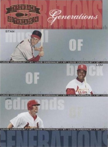 2004 Donruss Throwback Threads - Jim Edmonds Lou Brock Stan Musial #G-13