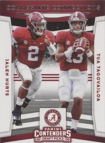 2020 Panini Contenders Draft Picks Jalen Hurts Tua Tagovailoa #10
