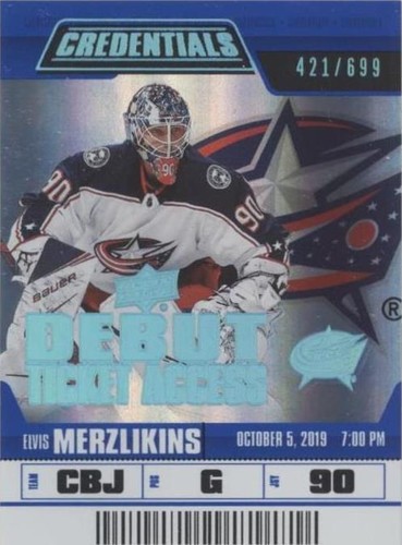 Elvis Merzlikins 2024-25 Upper Deck MVP #37 Silver Script