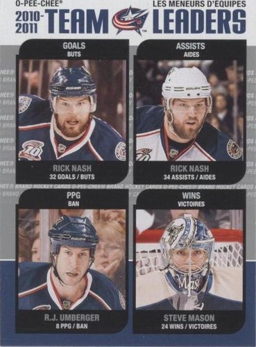 2011-12 O-Pee-Chee - R.J. Umberger Rick Nash Steve Mason #TL-9