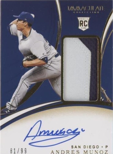 2020 Panini Immaculate Collection - Andres Munoz #128