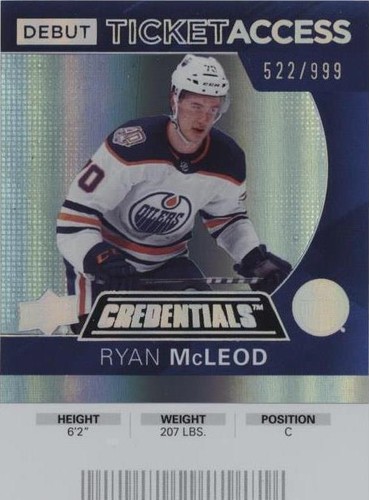 2021-22 Upper Deck Credentials - Ryan McLeod #99