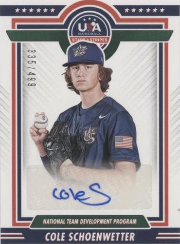 2022 Panini USA Baseball Stars & Stripes - Cole Schoenwetter #NTDP-SC