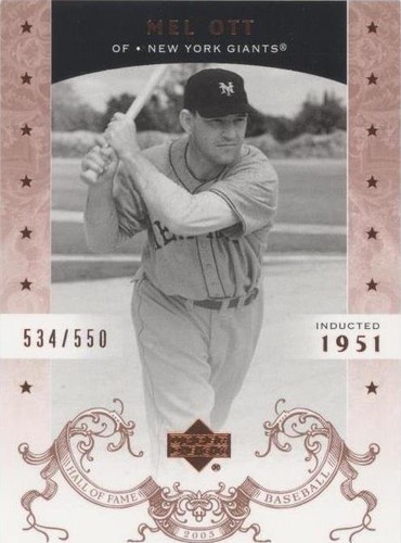 2005 Upper Deck Hall of Fame - Mel Ott #50