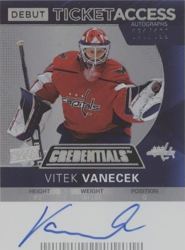 2021-22 Upper Deck Credentials - Vitek Vanecek #DTAA-VV