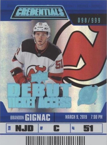 2019-20 Upper Deck Credentials - Brandon Gignac #55