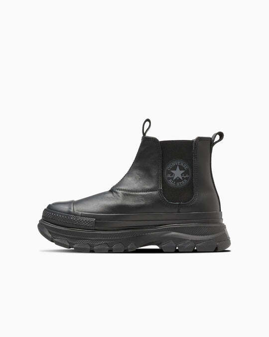 Pre-owned Converse 31310830  Leather All Star (r) Trekwave Sidegore Hi Black (men's)