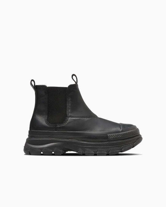Pre-owned Converse 31310830  Leather All Star (r) Trekwave Sidegore Hi Black (men's)