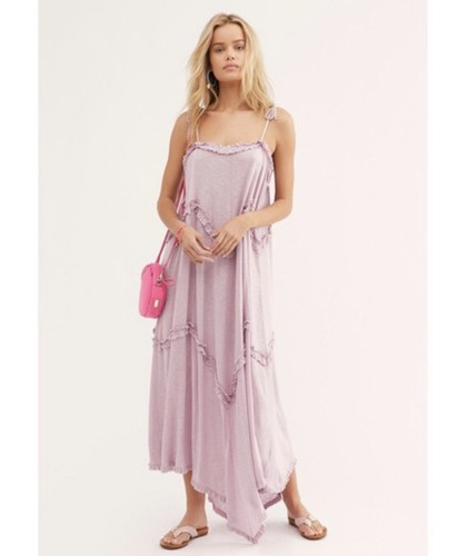 

Симпатичное платье макси Free People FP BEACH Avalon с оборками и завязками, размер  88 долларов США, Pink lilac