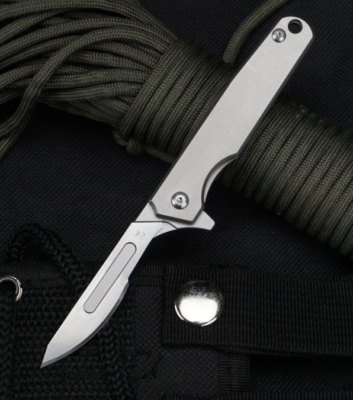 TC4 Titanium Cutter Knife Scalpel Blade Pocket Liner Foldable