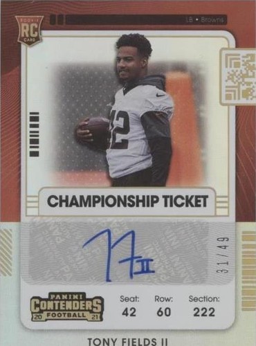 2021 Panini Contenders Tony Fields II #216