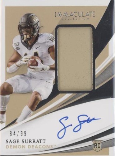 2021 Panini Immaculate Collection Collegiate Sage Surratt #69