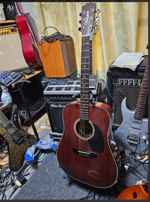 Electric Acoustic Guitar Takamine PT206 Koa Wood Top Brown