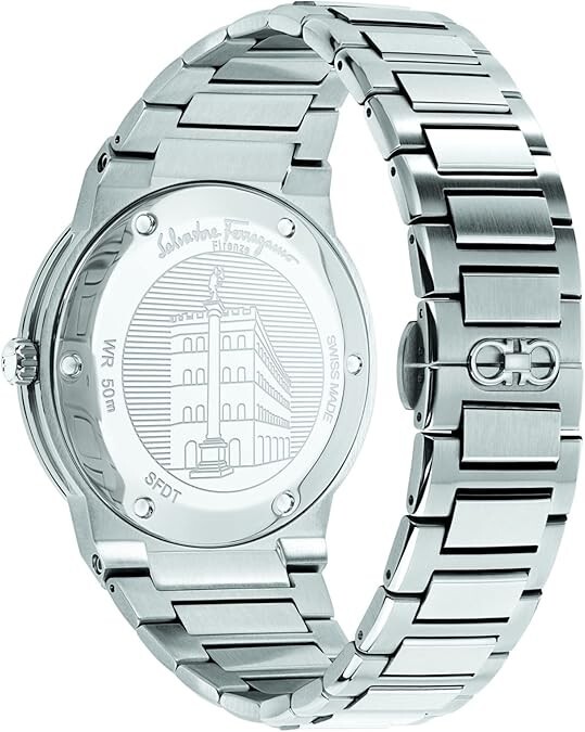 Pre-owned Ferragamo F-80 Men's Watch Sfdt00249 Green Dial Quartz Stainless Steel 42mm