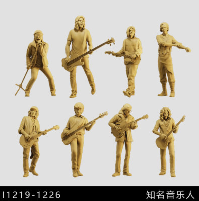 1/64 Resin Rock Star Singer  8 figs Unpainted 1219-26