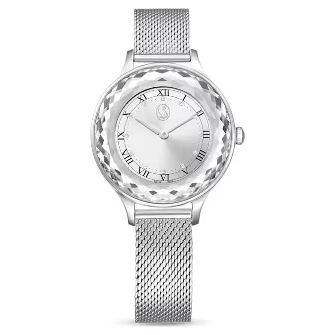 Pre-owned Swarovski 5650039 Women's Watch Swiss Made Silver Tone Stainless Steel