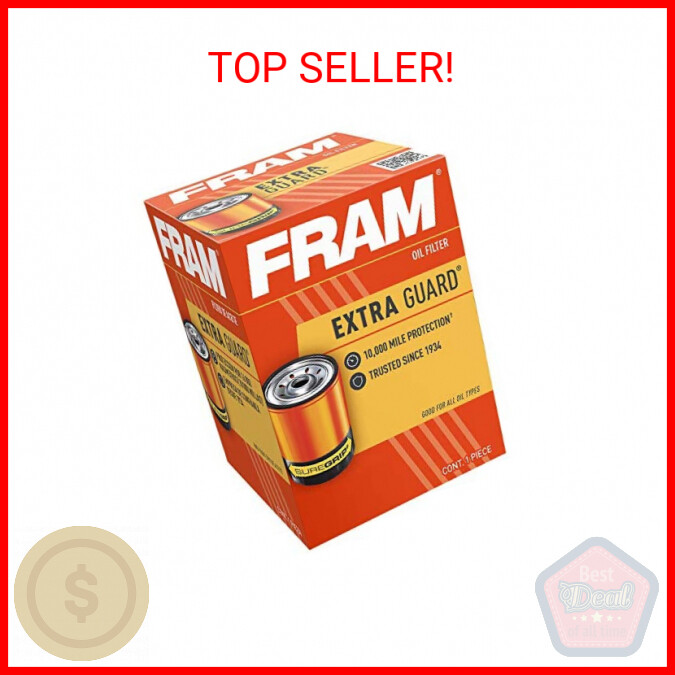 Fram Extra Guard PH9688, 10K Mile Change Interval Oil Filter, Cylindrical, 4