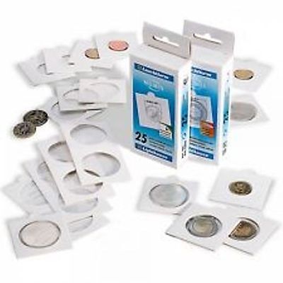 100 Étuis carton Autocollant Leuchtturm pour pièces de monnaie de  17,5 à 35mm