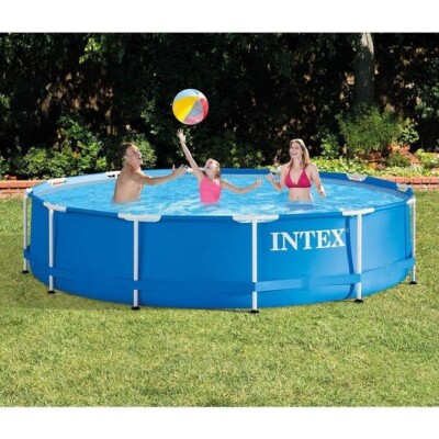 Intex 12' x 30'' Metal Frame Above Ground Pool with Filter Pump