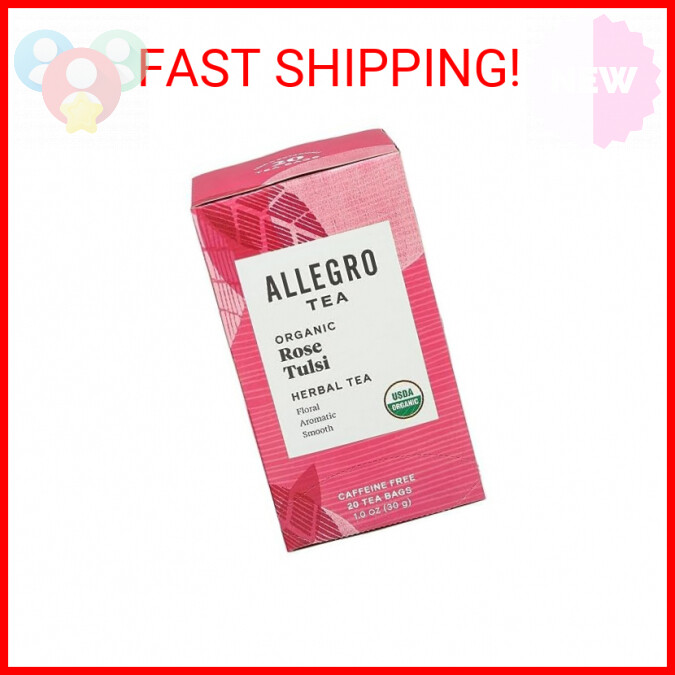 , Organic Rose Tulsi Tea Bags, 20 Ct