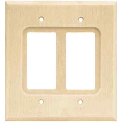 Brainerd Unfinished Birch 2-Gang Decora Style Wall Plate - 64655 - NEW