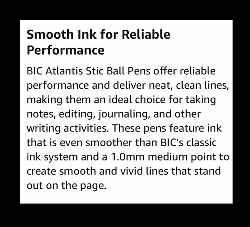 20 Pack BIC ATLANTIS STIC Ball Pens,BIC’S Smoothest writer,1.0 Medium,BLACK