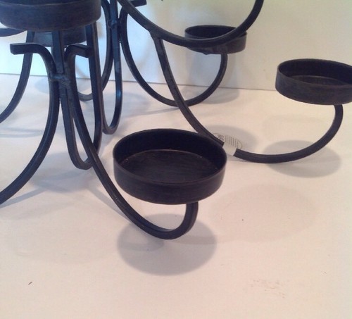 Tealight Candle Holder Black Iron Metal Candelabra Votive Holds Holds 11 Candles