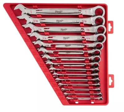 Milwaukee 48-22-9416 15pc Ratcheting Combination Wrench Set - SAE
