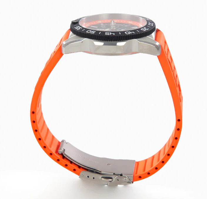 Pre-owned Luminox Pacific Diver Orange Sapphire Black Dial Chronograph Men's Watch Xs.3149