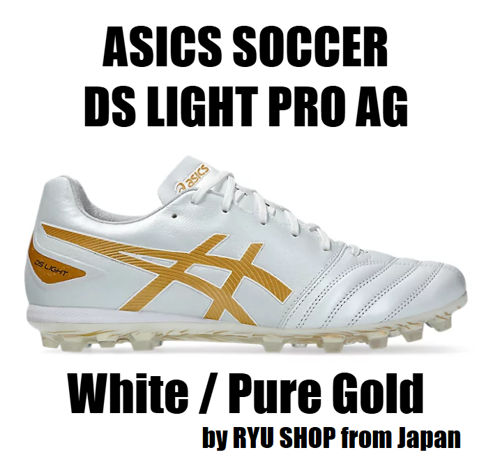 ASICS Soccer Cleats DS LIGHT PRO AG 1103A096.101 White / Pure Gold