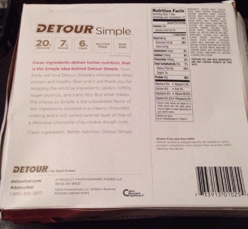 SALE! Detour Simple Whey Protein Bar, Salted Caramel Cookie Dough, 12-2.1 Oz