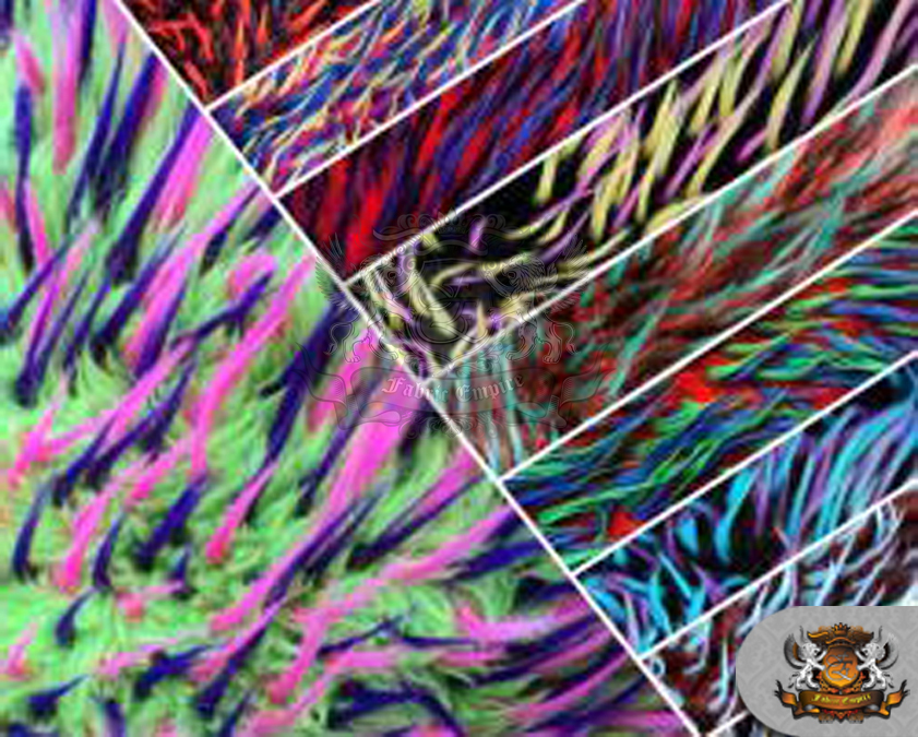 3 Tone Spike Faux / Fake Fur Fabrics Sold by the yard