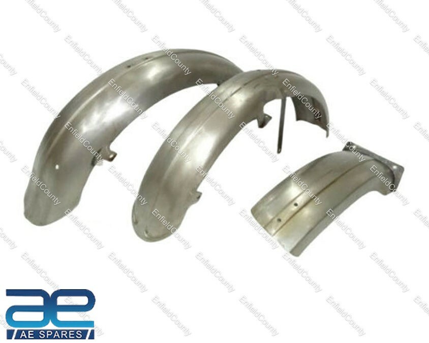 MUDGUARD FENDER SET RAW STEEL FOR TRIUMPH SPRUNG HUB RIGID 