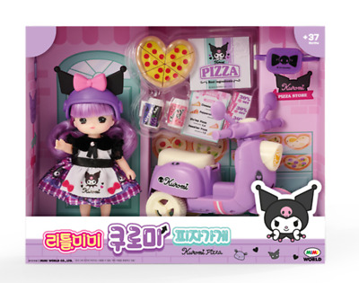 2024 Little Mimi X Sanrio Characters KUROMI Pizzeria Pizza Parlor Figure Doll
