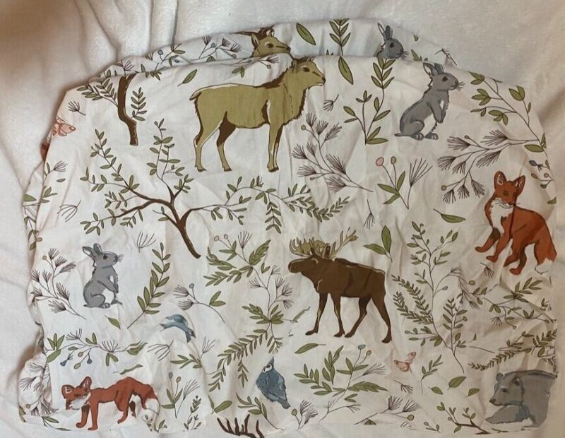 Sweet Jojo Designs Woodland Toile Fitted Crib Sheet Moose Fox Bear Deer Animals