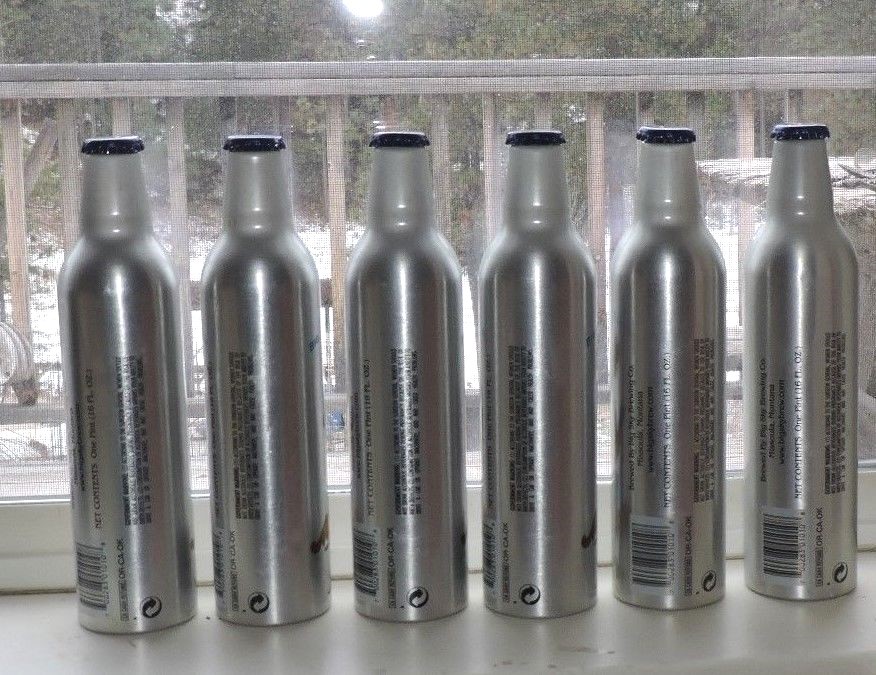 A 6 Pack MOOSE DROOL Aluminum Beer Bottles w/Caps Big Sky Brewing Missoula, MT