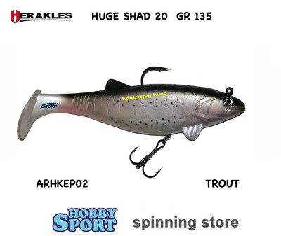 HERAKLES HUGE SHAD 20 CM COL TROUT ARHKEP02 135 GR ESCA PER LUCCIO - SILURO